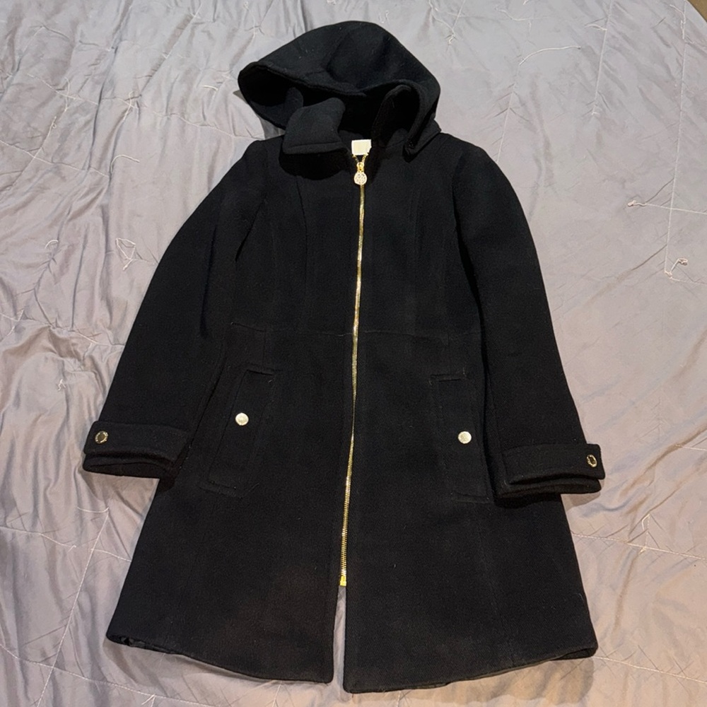 MICHAEL KORS ZIP UP DETACHABLE HOODED TRENCH COAT